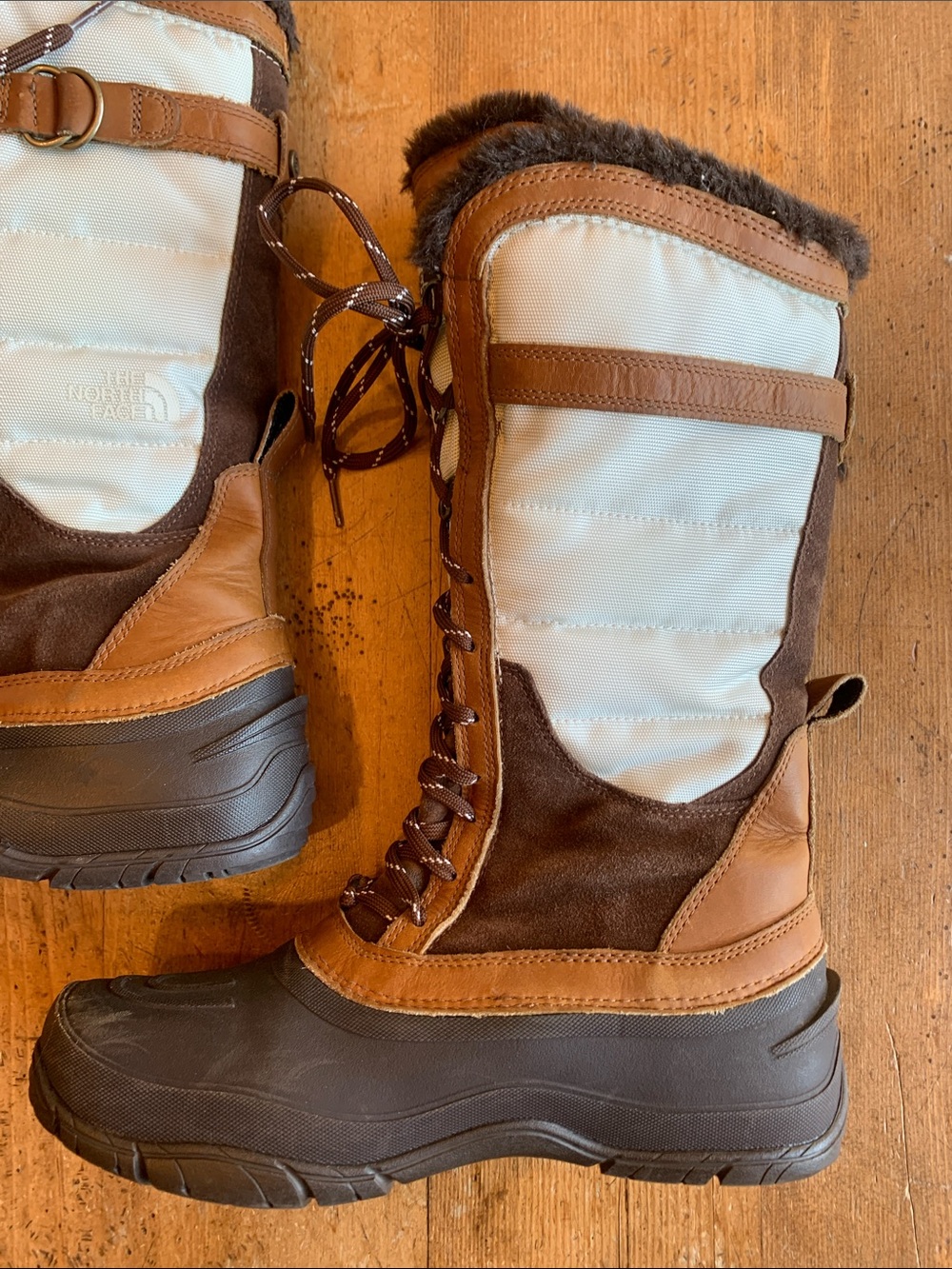 The North Face Womens  Brown, Cream & Dark Brown Snow Boots